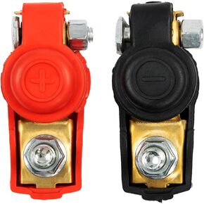 1 Pair Auto Car Battery Terminal Connector Battery Quick Release Battery Terminals Clamps Cap Clips Copper For Car Truck Caravan
