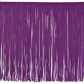 Trims By The Yard 12" Chainette Fringe Trim, Polyester-Made Decorative Fringe Trim, For Costumes, Home Decor, and Party Decorations, Durable Fringes, 5-Yard Cut, Purple