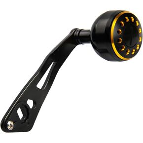 1 Pc Fishing Reel Handle Aluminum Alloy Lightweight Low-Profile Reel Black Gold Power Handle 0.31x0.2inch Mounting Hole for Reel Repair Parts