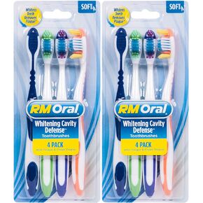 Whitening Cavity Defense Soft Toothbrushes, 4 Count Twin Pack