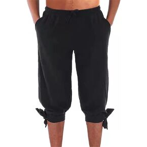 Men's Ankle Banded Pirate Costume Pants Medieval Viking Renaissance Shorts