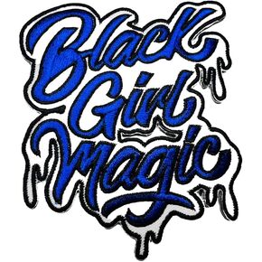 Red & White,Drippin, Black Girl Magic Iron-on Embroidered Patch, DIY Applique, Size 4", Applique for Sorority Girl