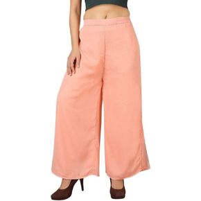 بنطلون بالازو عالي الخصر للنساء من جورجيت، ساق واسعة، مقاس كبير مريح، ملابس كاجوال وحفلات | فتحة لتصميم الطبقات المضيئة in Kuwait