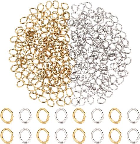 DICOSMETIC 210Pcs 3 Sizes Oval Jump Rings 2/4/5mm Golden Open Jump Rings Round Connector Rings Stainless Steel Jump Rings Split Rings Jewelry Findings for DIY Jewelry Making in Saudi Arabia