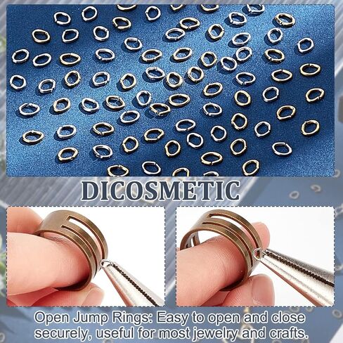 DICOSMETIC 210Pcs 3 Sizes Oval Jump Rings 2/4/5mm Golden Open Jump Rings Round Connector Rings Stainless Steel Jump Rings Split Rings Jewelry Findings for DIY Jewelry Making in Saudi Arabia