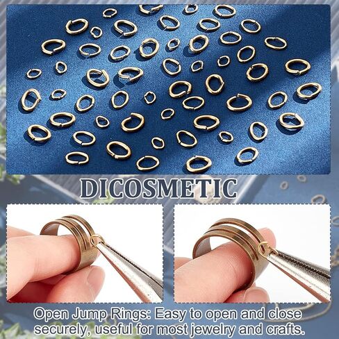 DICOSMETIC 210 قطعة 3 أحجام حلقات القفز البيضاوية 2/4/5 مم حلقات القفز المفتوحة الذهبية حلقات موصل مستديرة حلقات القفز من الفولاذ المقاوم للصدأ حلقات مقسمة نتائج المجوهرات لصنع المجوهرات بنفسك in Saudi Arabia
