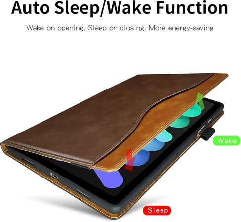 iPad Mini 6 Case 2021, iPad Mini 6th Generation Case 8.3 inch, Business PU Leather Multi-Angle Stand Flip Case with Pencil Holder Card Slot Ipad 6 Mini Case-Brown in Saudi Arabia