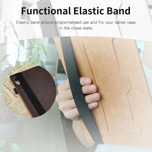 iPad Mini 6 Case 2021, iPad Mini 6th Generation Case 8.3 inch, Business PU Leather Multi-Angle Stand Flip Case with Pencil Holder Card Slot Ipad 6 Mini Case-Brown in Saudi Arabia