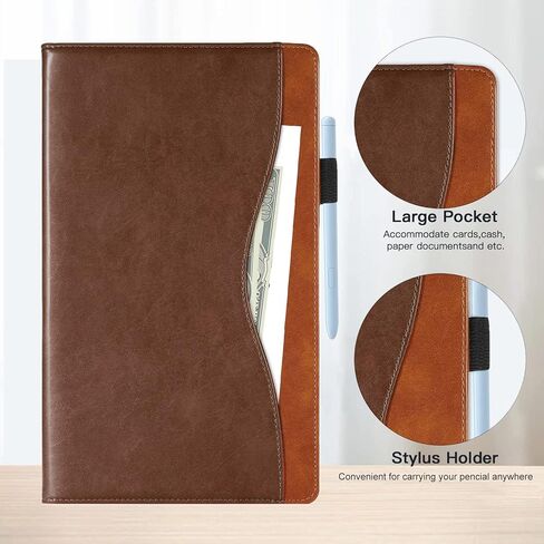 iPad Mini 6 Case 2021, iPad Mini 6th Generation Case 8.3 inch, Business PU Leather Multi-Angle Stand Flip Case with Pencil Holder Card Slot Ipad 6 Mini Case-Brown in Saudi Arabia