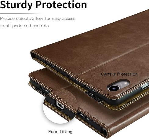 iPad Mini 6 Case 2021, iPad Mini 6th Generation Case 8.3 inch, Business PU Leather Multi-Angle Stand Flip Case with Pencil Holder Card Slot Ipad 6 Mini Case-Brown in Saudi Arabia