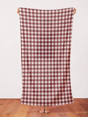 Buffalo Check, Burgundy, Organic Double Gauze by The Yard in Saudi Arabia