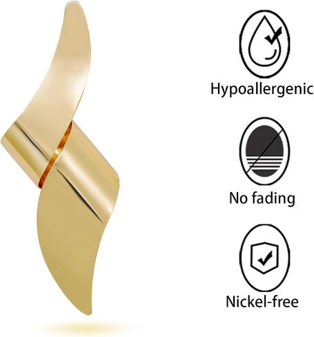 Hoop Earrings Chunky Large Statement Hypoallergenic Gold Plated Geometric Boho Earrings Jewelry for Girls Women Wedding Gifts in Saudi Arabia