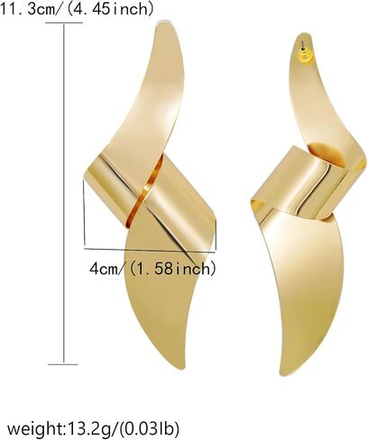 Hoop Earrings Chunky Large Statement Hypoallergenic Gold Plated Geometric Boho Earrings Jewelry for Girls Women Wedding Gifts in Saudi Arabia