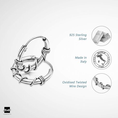 أمبرتا المرأة 925 الفضة الاسترليني هوب أقراط بالي in Kuwait