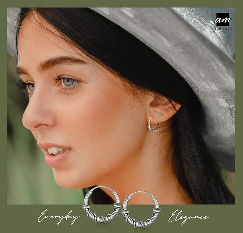 أمبرتا المرأة 925 الفضة الاسترليني هوب أقراط بالي in Kuwait