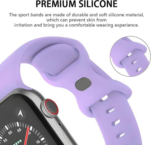 Watch Band Compatible with Apple Watch Series 38mm 40mm 41mm 42mm 44mm 45mm 49mm SE Series Ultra | Sport Bands Waterproof Strap with Soft Silicone in Saudi Arabia