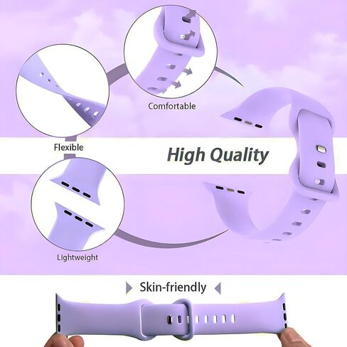Watch Band Compatible with Apple Watch Series 38mm 40mm 41mm 42mm 44mm 45mm 49mm SE Series Ultra | Sport Bands Waterproof Strap with Soft Silicone in Saudi Arabia
