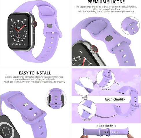 Watch Band Compatible with Apple Watch Series 38mm 40mm 41mm 42mm 44mm 45mm 49mm SE Series Ultra | Sport Bands Waterproof Strap with Soft Silicone in Saudi Arabia