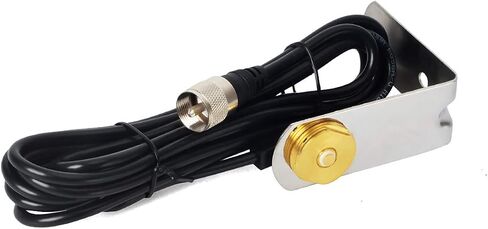 HYS NMO Antenna Mount with 4m (13.1ft) RG58 Cable with UHF-Male Connector and L Shape Fender Mount for Mobile Radio Transceiver in Saudi Arabia