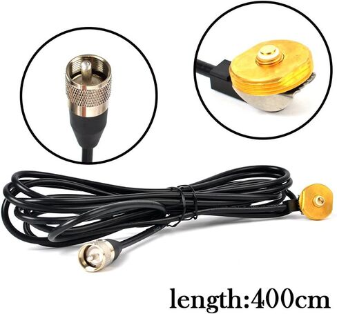 HYS NMO Antenna Mount with 4m (13.1ft) RG58 Cable with UHF-Male Connector and L Shape Fender Mount for Mobile Radio Transceiver in Saudi Arabia