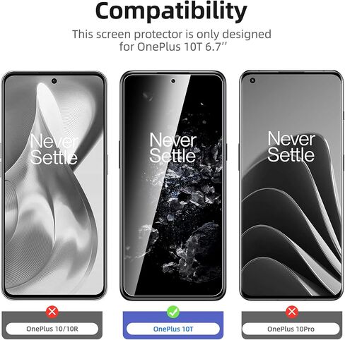 NEW'C [3 عبوات مصممة لهاتف OnePlus 10T 5G (6.7 بوصة) واقي شاشة من الزجاج المقسى، مضاد للخدش، خالٍ من الفقاعات، مقاوم للغاية in Saudi Arabia