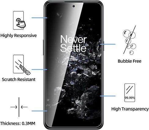 NEW'C [3 عبوات مصممة لهاتف OnePlus 10T 5G (6.7 بوصة) واقي شاشة من الزجاج المقسى، مضاد للخدش، خالٍ من الفقاعات، مقاوم للغاية in Saudi Arabia