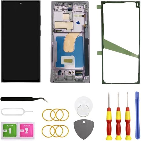 OLED for Samsung Galaxy S23 Ultra 5G LCD Screen Replacement for Samsung S23 Ultra Touch Digitizer Display Screen Assembly with Frame Toolkits S918U S918A US Version(Black) in Saudi Arabia