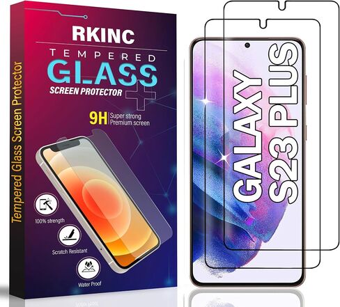 واقي شاشة [عبوة من قطعتين] لهاتف Samsung Galaxy S23+ / S23 Plus 5G، واقي شاشة من الزجاج المقسى، دعم بصمة الإصبع 0.33 مم [ضمان مدى الحياة] [خالي من الفقاعات] [مضاد للخدش] [مضاد للكسر] in Saudi Arabia
