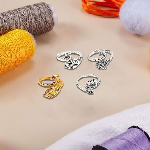 6 قطع من حلقات الكروشيه للكروشيه، حلقة حلقة كروشيه قابلة للتعديل، لوازم الحياكة والكروشيه للنساء هدايا الجدة الأم (الطاووس) in Kuwait