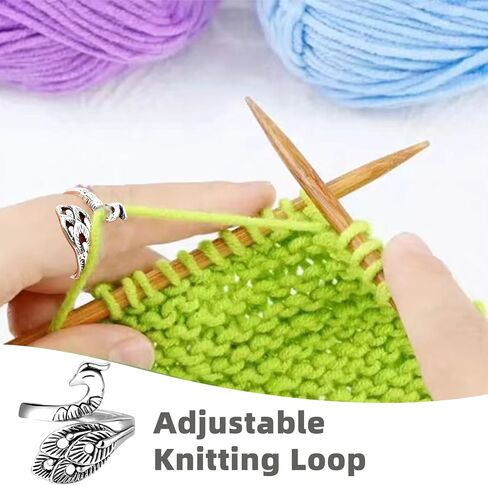 6 قطع من حلقات الكروشيه للكروشيه، حلقة حلقة كروشيه قابلة للتعديل، لوازم الحياكة والكروشيه للنساء هدايا الجدة الأم (الطاووس) in Kuwait