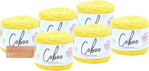 خيوط ماركة Lion - Coboo - 6 عبوات مع مقياس إبرة (أصفر) in Saudi Arabia