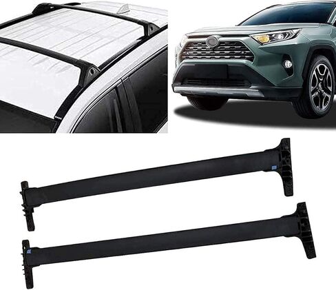 استبدال القضبان المتقاطعة لحامل السقف لعام 2019 2020 2021 2022 Toyota Rav4 LE XLE XSE Limited حامل الأمتعة والأمتعة الهجين من الألومنيوم in Kuwait