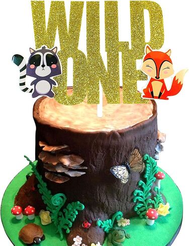 طبقة علوية للكيك من LaVenty Glitter Woodland Animals Wild One Cake Topper Fox First عيد ميلاد كعكة توبر Woodland Wild One عيد ميلاد ديكورات Woodland One Cake Top in Saudi Arabia