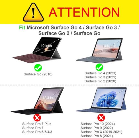 حافظة Fintie لجهاز Microsoft Surface Go 4 (2023) / Go 3 (2021) / Go 2 (2020) / Surface Go (2018) - غطاء عمل بمحفظة عرض متعددة الزوايا، متوافق مع لوحة مفاتيح النوع، ذهبي وردي in Saudi Arabia