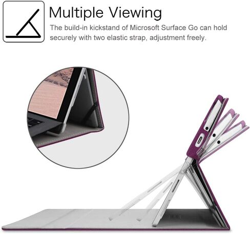 حافظة Fintie لجهاز Microsoft Surface Go 4 (2023) / Go 3 (2021) / Go 2 (2020) / Surface Go (2018) - غطاء عمل بمحفظة عرض متعددة الزوايا، متوافق مع لوحة مفاتيح النوع، ذهبي وردي in Saudi Arabia