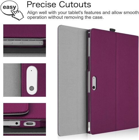 حافظة Fintie لجهاز Microsoft Surface Go 4 (2023) / Go 3 (2021) / Go 2 (2020) / Surface Go (2018) - غطاء عمل بمحفظة عرض متعددة الزوايا، متوافق مع لوحة مفاتيح النوع، ذهبي وردي in Saudi Arabia