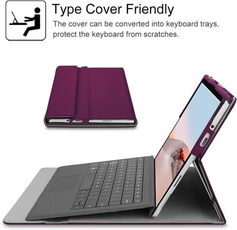 حافظة Fintie لجهاز Microsoft Surface Go 4 (2023) / Go 3 (2021) / Go 2 (2020) / Surface Go (2018) - غطاء عمل بمحفظة عرض متعددة الزوايا، متوافق مع لوحة مفاتيح النوع، ذهبي وردي in Saudi Arabia