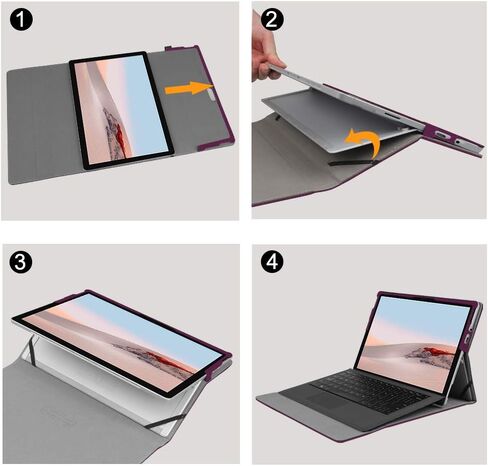حافظة Fintie لجهاز Microsoft Surface Go 4 (2023) / Go 3 (2021) / Go 2 (2020) / Surface Go (2018) - غطاء عمل بمحفظة عرض متعددة الزوايا، متوافق مع لوحة مفاتيح النوع، ذهبي وردي in Saudi Arabia