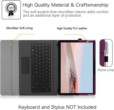 حافظة Fintie لجهاز Microsoft Surface Go 4 (2023) / Go 3 (2021) / Go 2 (2020) / Surface Go (2018) - غطاء عمل بمحفظة عرض متعددة الزوايا، متوافق مع لوحة مفاتيح النوع، ذهبي وردي in Saudi Arabia