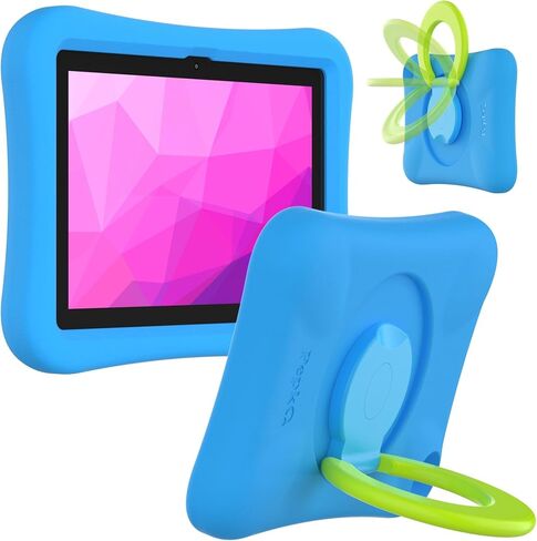 PEPKOO Kids Case for Fire HD 8 & HD 8 Plus Tablet, Light Weight Flexible Shockproof Cover with Foldable Handle Kickstand for Amazon Kindle Fire Tablet 10th Generation 2020, Pink Purple in Saudi Arabia
