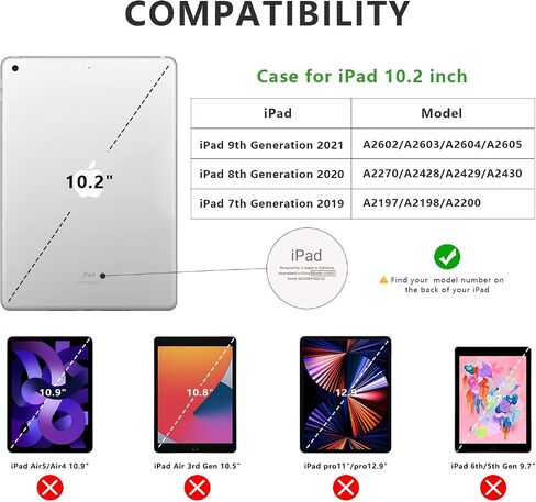 iPad 10.2 Case, Protective Cover with Pencil Holder, Auto Sleep/Wake, Slim Soft TPU Back, Green in Saudi Arabia