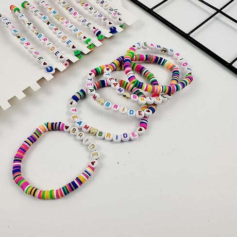 حفلة العازبة المفضلة 12 قطعة أساور فريق العروس الطين سوار مطرز لحفل الزفاف دش الصيف الشاطئ حفل زفاف in Kuwait