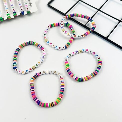 حفلة العازبة المفضلة 12 قطعة أساور فريق العروس الطين سوار مطرز لحفل الزفاف دش الصيف الشاطئ حفل زفاف in Kuwait