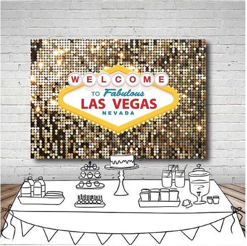 Welcome to Las Vegas Photography Backdrops 7x5ft Vinyl Fabulous Casino Poker Movie Themed Vintage Costume Dress-up Birthday Prom Ceremony Photo Background Studio Booth Props Supplies in Saudi Arabia