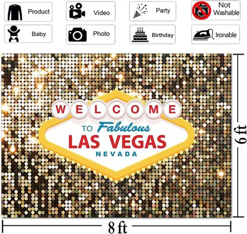 Welcome to Las Vegas Photography Backdrops 7x5ft Vinyl Fabulous Casino Poker Movie Themed Vintage Costume Dress-up Birthday Prom Ceremony Photo Background Studio Booth Props Supplies in Saudi Arabia