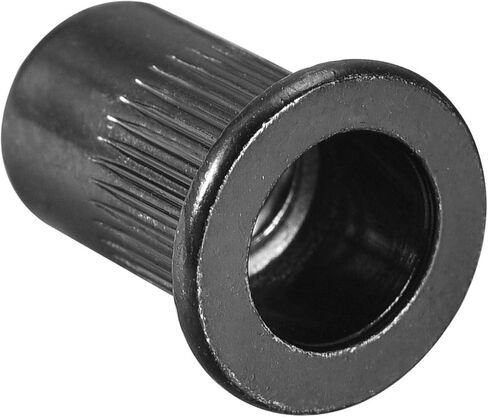 uxcell M5 Rivet Nuts Carbon Steel Zinc-Plated Knurled Flat Head Threaded Insert Nut Black 50Pcs in Saudi Arabia