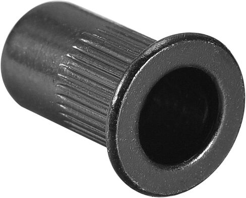 uxcell M5 Rivet Nuts Carbon Steel Zinc-Plated Knurled Flat Head Threaded Insert Nut Black 50Pcs in Saudi Arabia