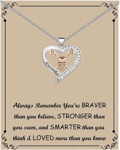 BNQL Lacrosse Necklace Gifts for Lacrosse Players Lacrosse Jewelry for Women Girls Lacrosse Gifts for Lacrosse Lover Team Lax Gift in Saudi Arabia