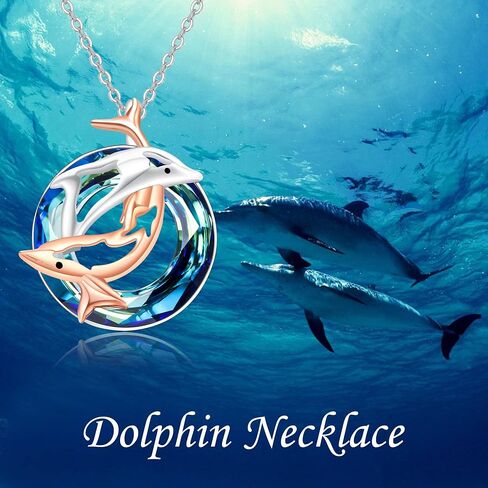 MONGAS Ocean Necklace Compass/Mermaid/Dolphin/Anchor/Crab/Palm Tree/Mermaid Tail Necklace Sterling Silver Crystal Pendant Necklace Beach Nautical Jewelry Gifts for Women Girls in Saudi Arabia