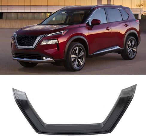Front Grille Grill Overlay Insert Molding Trim Fit for Nissan Rogue 2021 2022 2023, Glossy Black in Kuwait